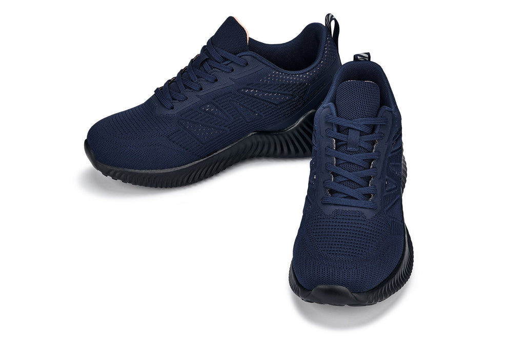 CALTO - Q222 - 2.6 Inches Taller (Navy/Coral) - Lightweight Sporty Sneakers - WonderingCloth