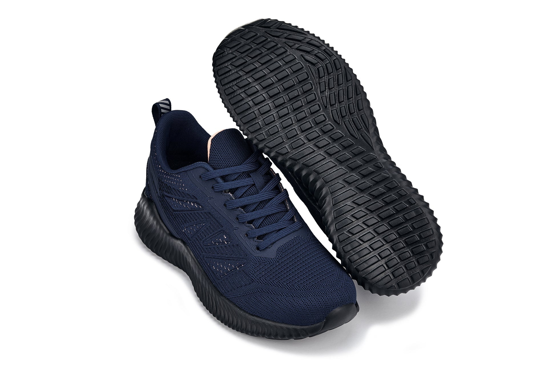 CALTO - Q222 - 2.6 Inches Taller (Navy/Coral) - Lightweight Sporty Sneakers - WonderingCloth