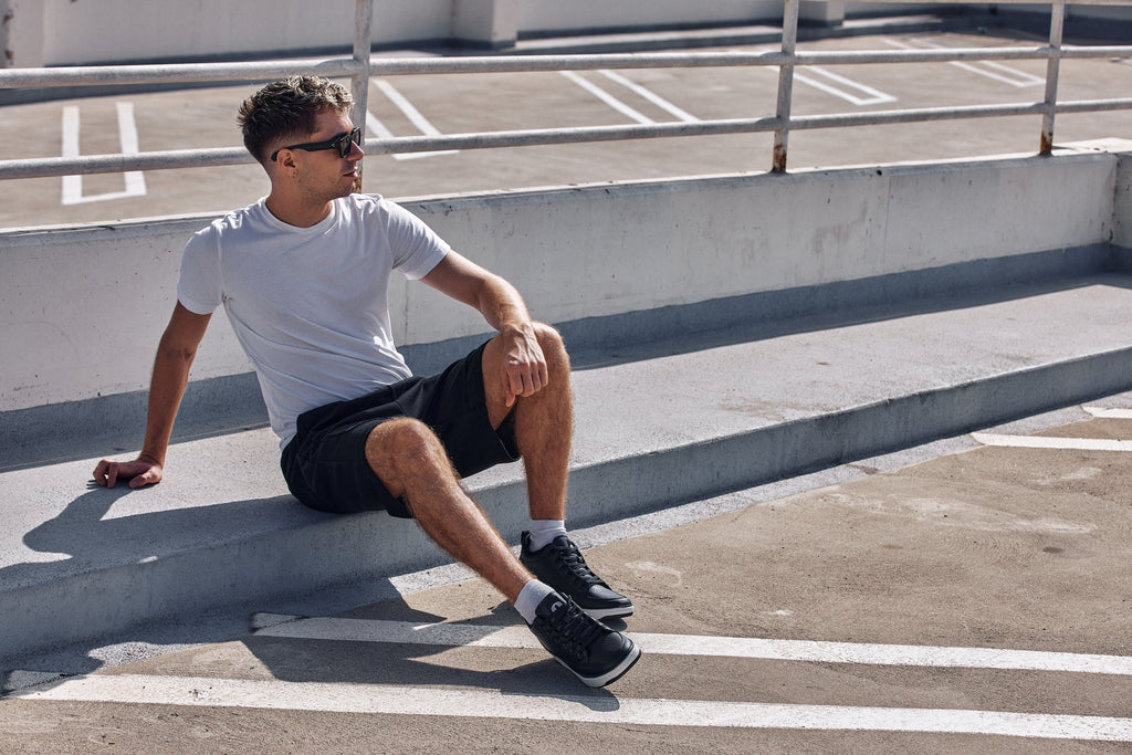 CALTO - Q271  - 2 Inches Taller (Black Noir) - Elevated Leatherette Micro-Perforated Sneakers - WonderingCloth