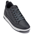 CALTO - Q273  - 2 Inches Taller (Cement Grey) -Elevated Leatherette Micro-Perforated Sneakers - WonderingCloth