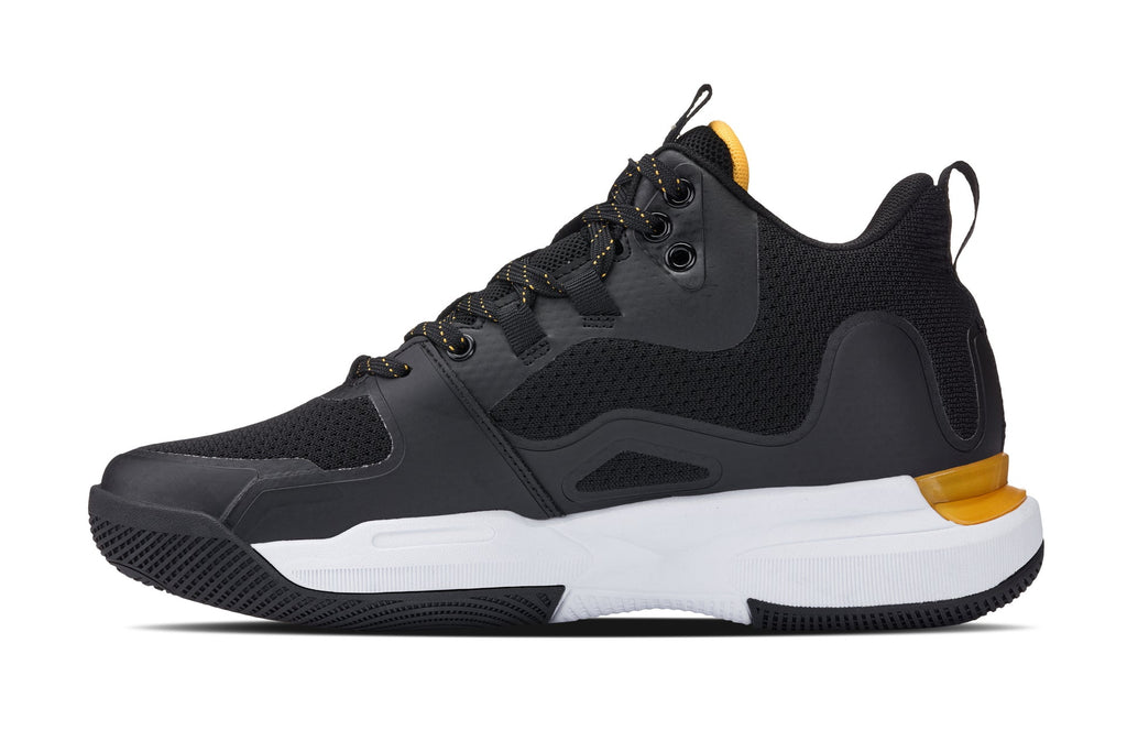 CALTO - Q391 - 3 Inches Taller (Black/Orange) - Basketball High-Top Sneakers - WonderingCloth