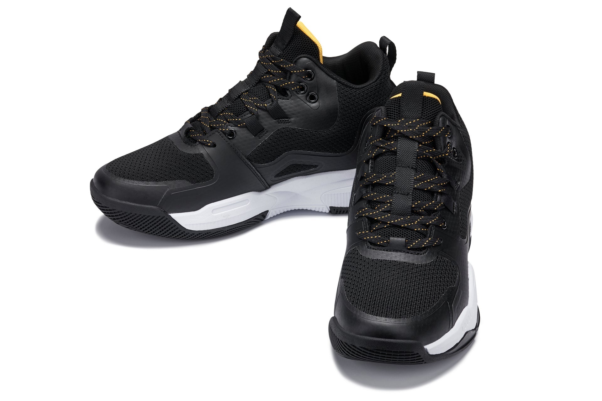 CALTO - Q391 - 3 Inches Taller (Black/Orange) - Basketball High-Top Sneakers - WonderingCloth