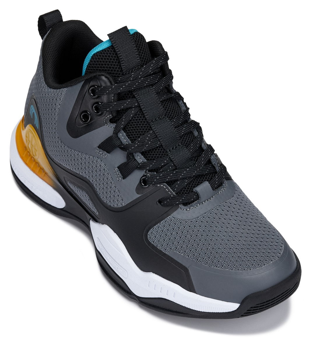 CALTO - Q392 - 3 Inches Taller (Gray/Orange) - Basketball High-Top Sneakers - WonderingCloth