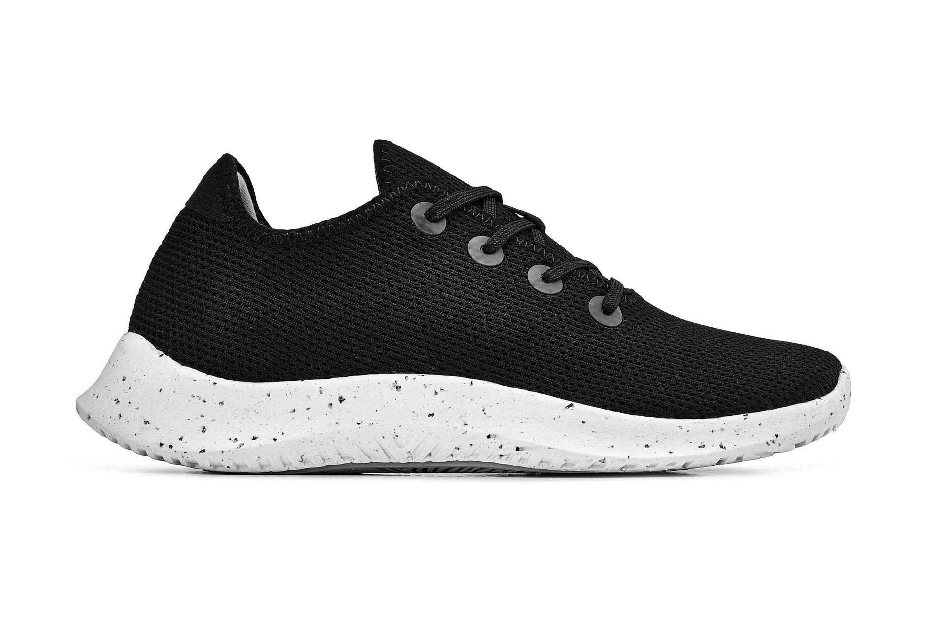 CALTO - Q401 - 2.4 Inches Taller (Black/White & Speckle Sole) - Ultra Lightweight Knitted Sneakers - WonderingCloth