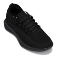 CALTO - QA060 - 2.4 Inches Taller (Black/Black Sole) - Lightweight Knitted Sneakers - WonderingCloth