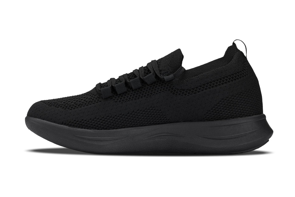 CALTO - QA060 - 2.4 Inches Taller (Black/Black Sole) - Lightweight Knitted Sneakers - WonderingCloth