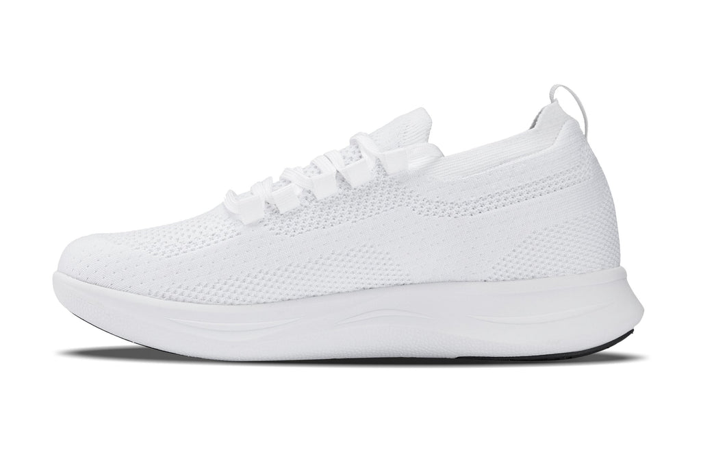 CALTO - QA061 - 2.4 Inches Taller (White/White Sole) - Lightweight Knitted Sneakers - WonderingCloth