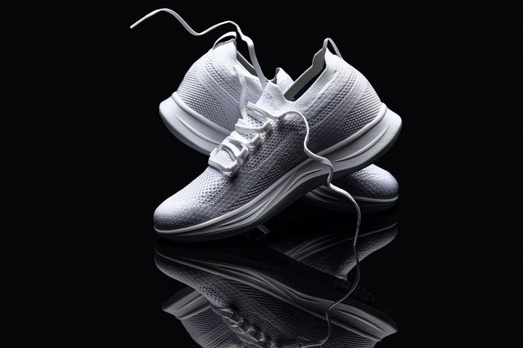 CALTO - QA061 - 2.4 Inches Taller (White/White Sole) - Lightweight Knitted Sneakers - WonderingCloth