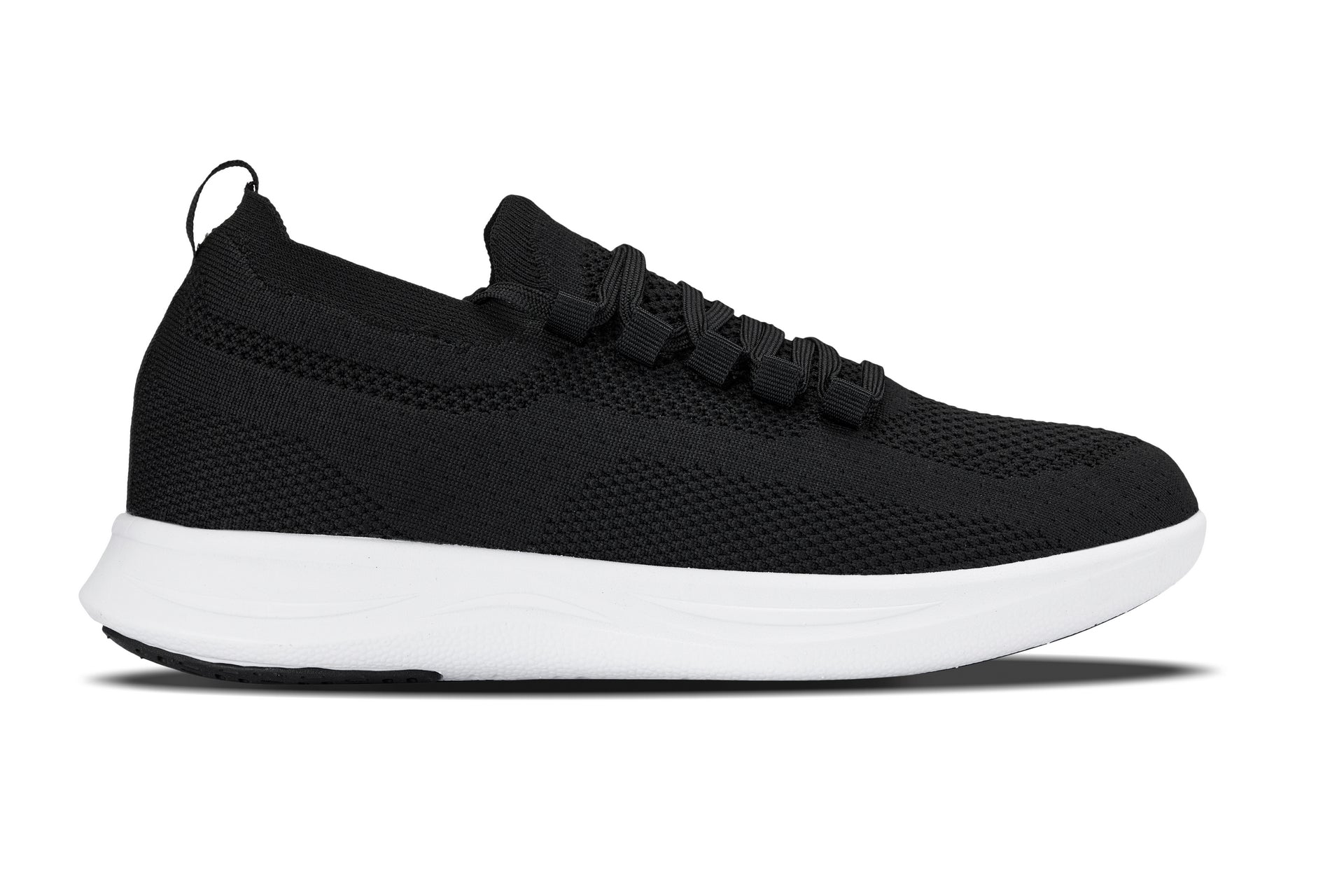 CALTO - QA062 - 2.4 Inches Taller (Black/White Sole) - Lightweight Knitted Sneakers - WonderingCloth