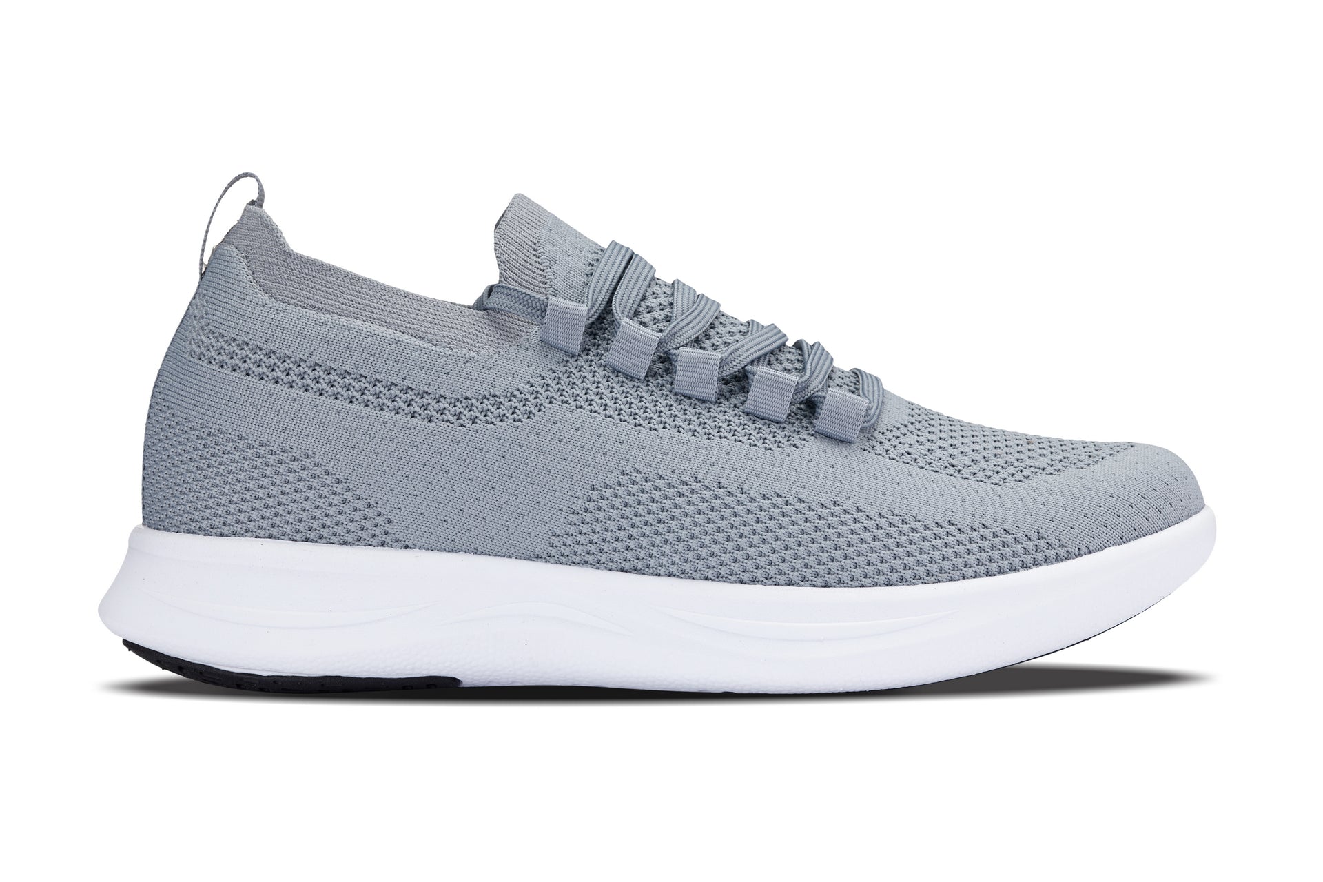 CALTO - QA065 - 2.4 Inches Taller (Grey/White Sole) - Lightweight Knitted Sneakers - WonderingCloth
