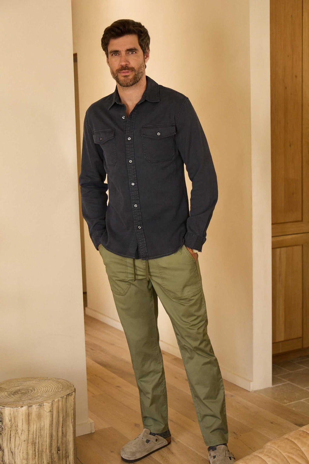 Tyler Poplin Utility Pant - Lichen Green - WonderingCloth