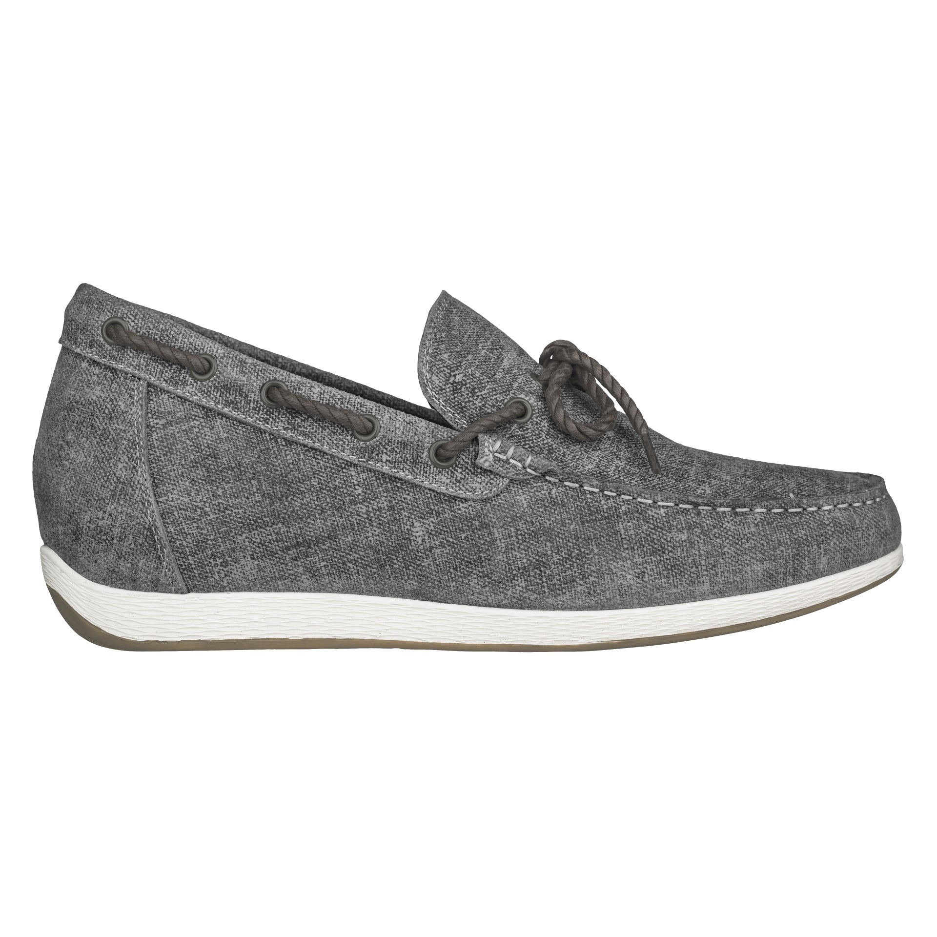 CALTO Denim Grey Boat Shoes - 2.4 Inches - S1101 - WonderingCloth