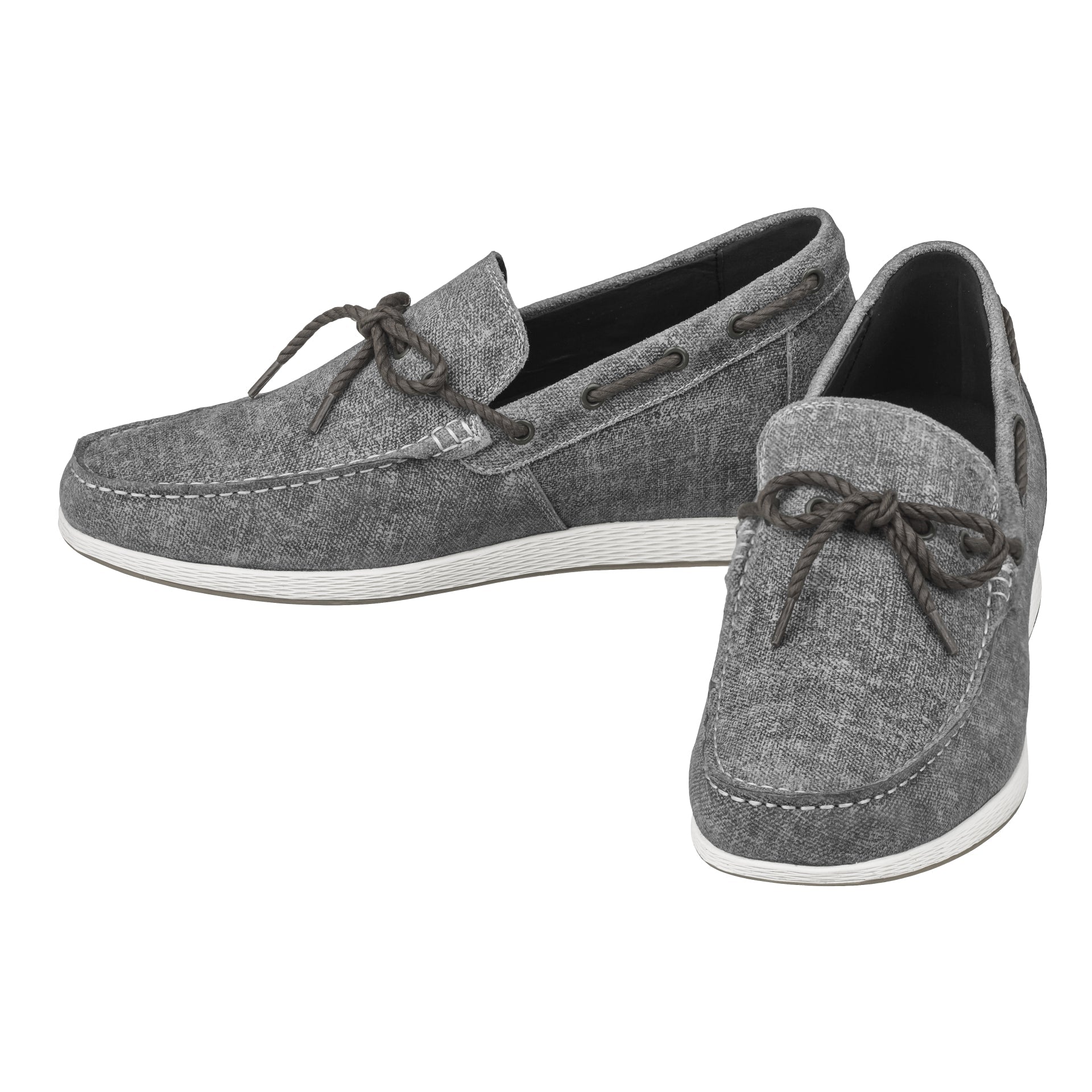 CALTO Denim Grey Boat Shoes - 2.4 Inches - S1101 - WonderingCloth