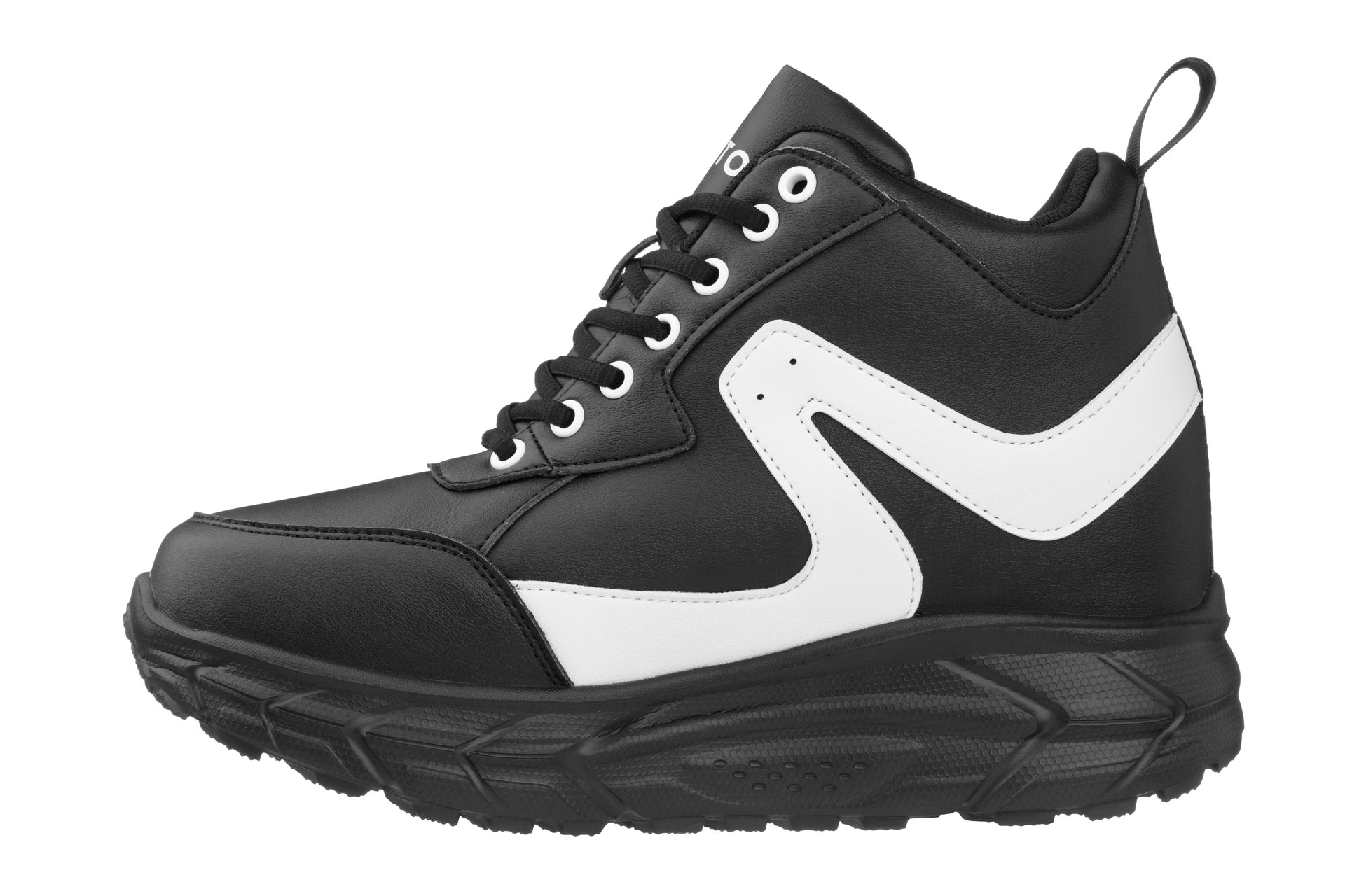 CALTO - S22772 - 4 Inches Taller (Black/White) - Hiking Style Boots - WonderingCloth