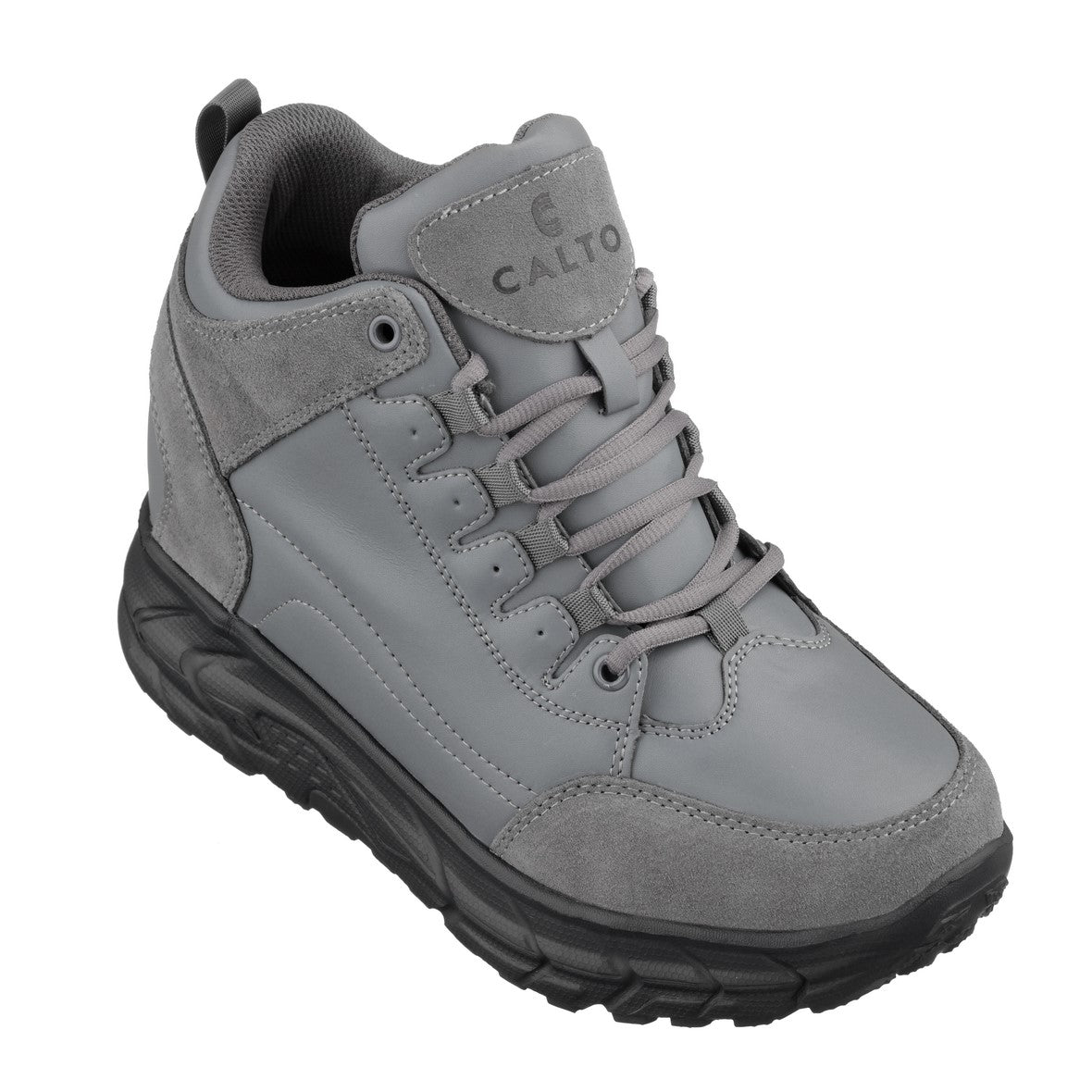 CALTO - S22799 - 4 Inches Taller (Grey) - Hiking Style Boots - WonderingCloth