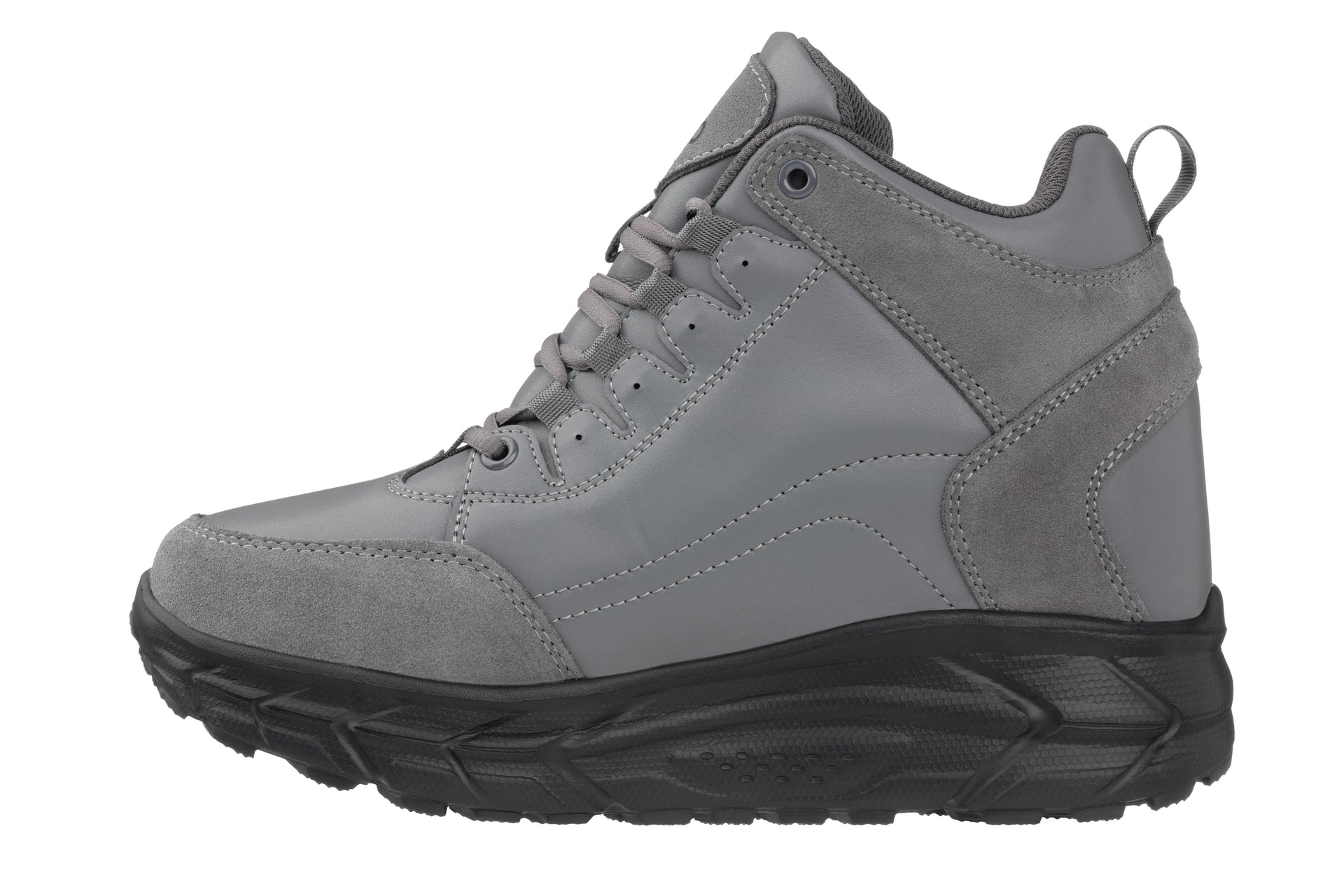 CALTO - S22799 - 4 Inches Taller (Grey) - Hiking Style Boots - WonderingCloth