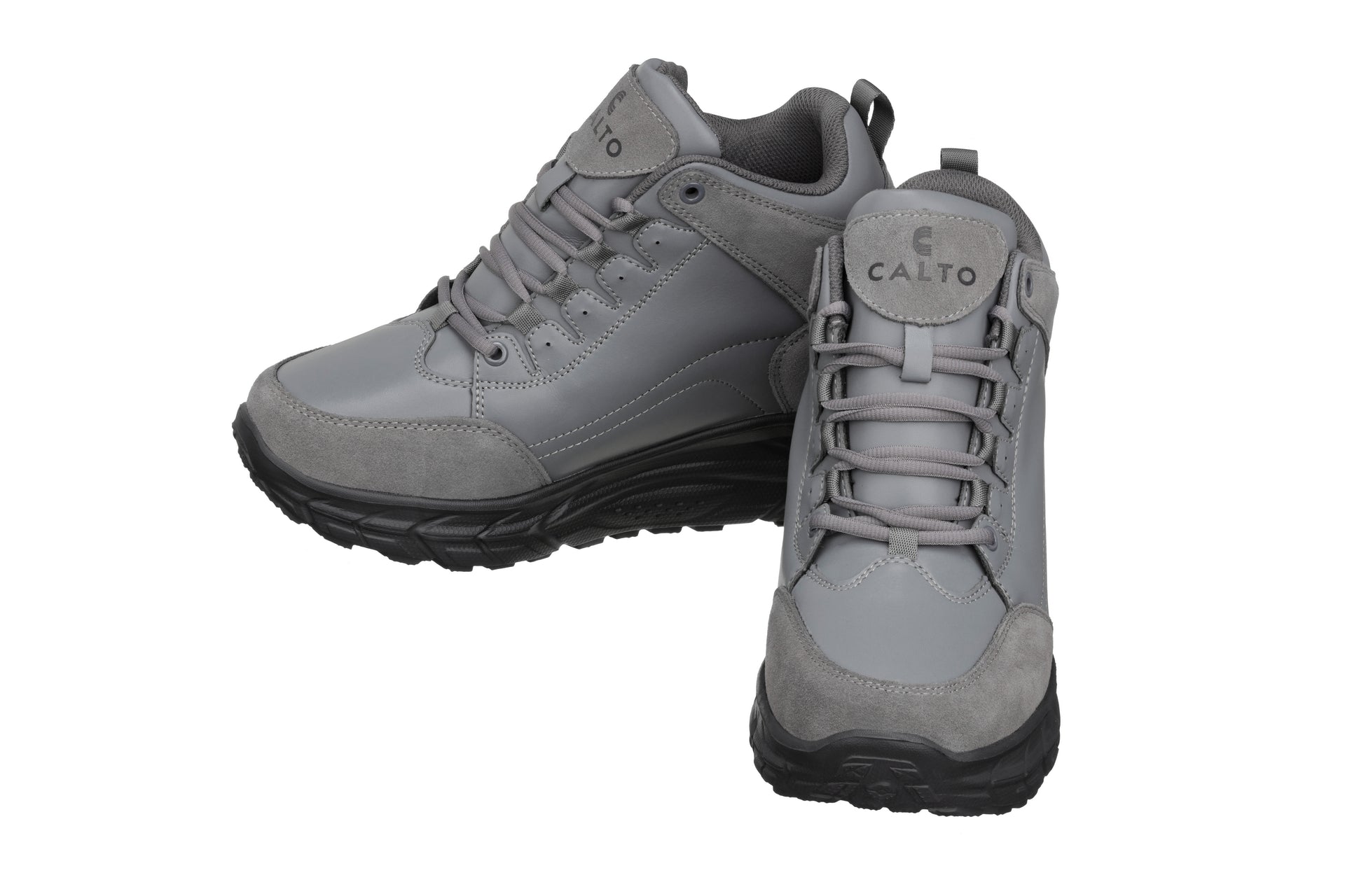 CALTO - S22799 - 4 Inches Taller (Grey) - Hiking Style Boots - WonderingCloth