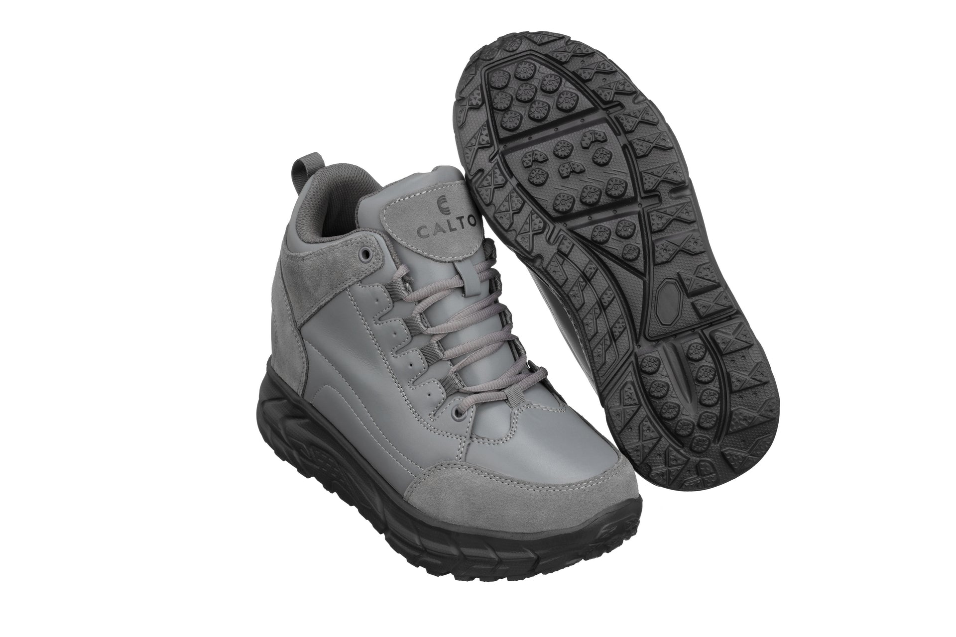 CALTO - S22799 - 4 Inches Taller (Grey) - Hiking Style Boots - WonderingCloth