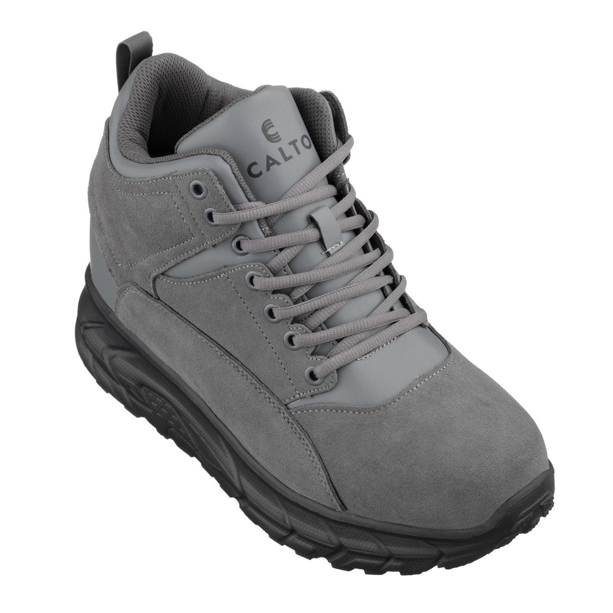 CALTO - S22800 - 4 Inches Taller (Grey) - Hiking Style Boots - WonderingCloth