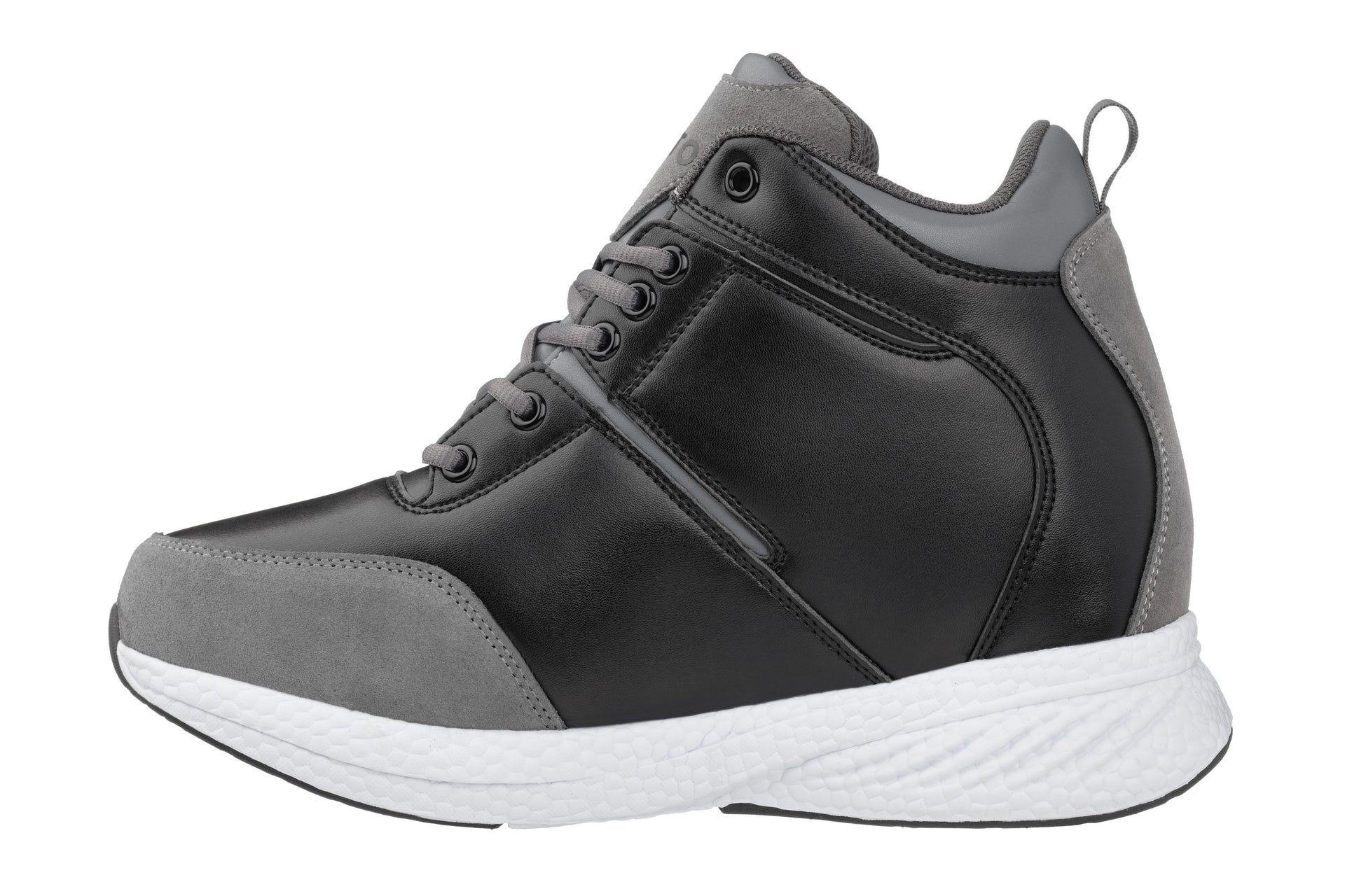 CALTO - S22817 - 3.6 Inches Taller (Black/Grey) - High - Top Sneakers - WonderingCloth