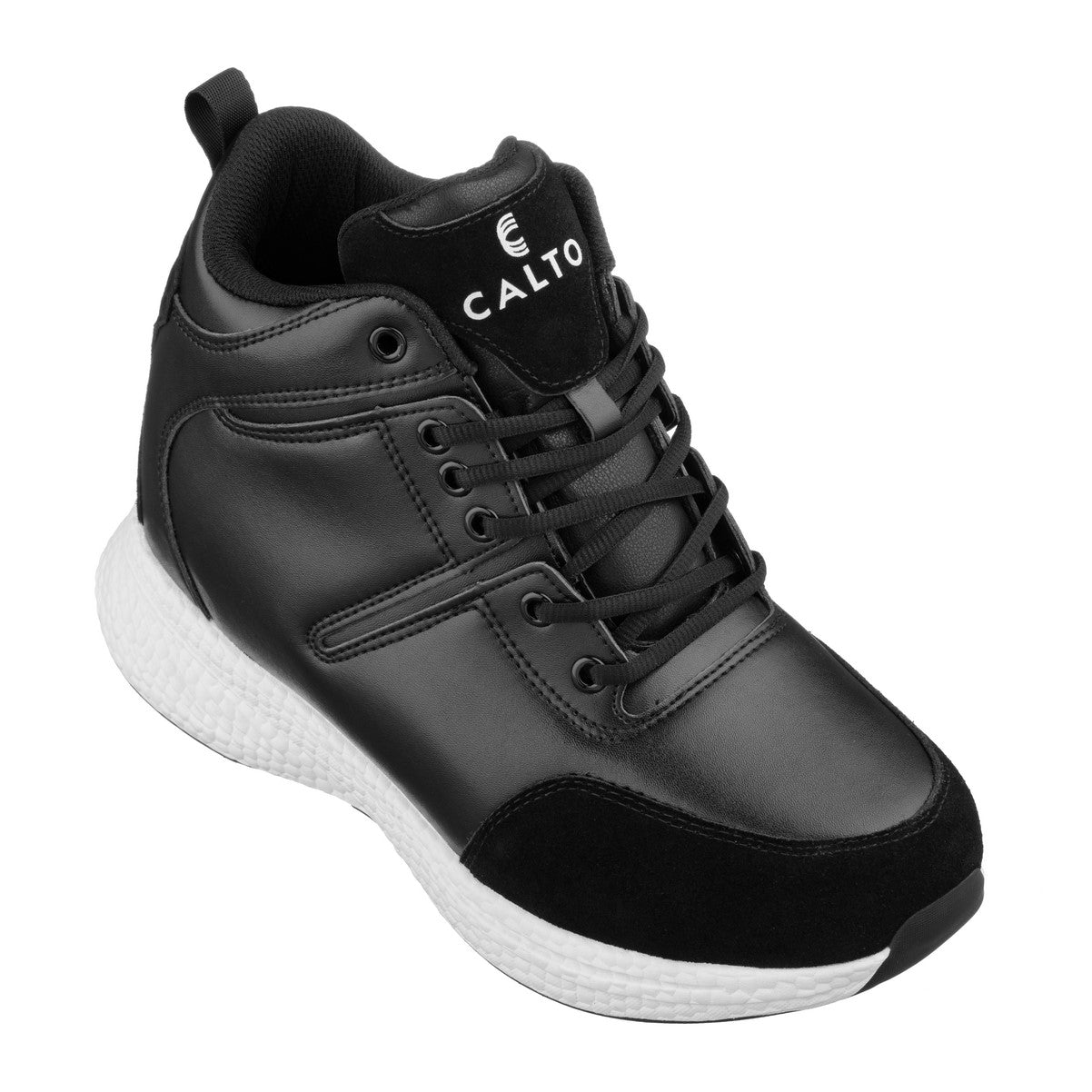 CALTO - S22818 - 3.6 Inches Taller (Black) - High - Top Sneakers - WonderingCloth