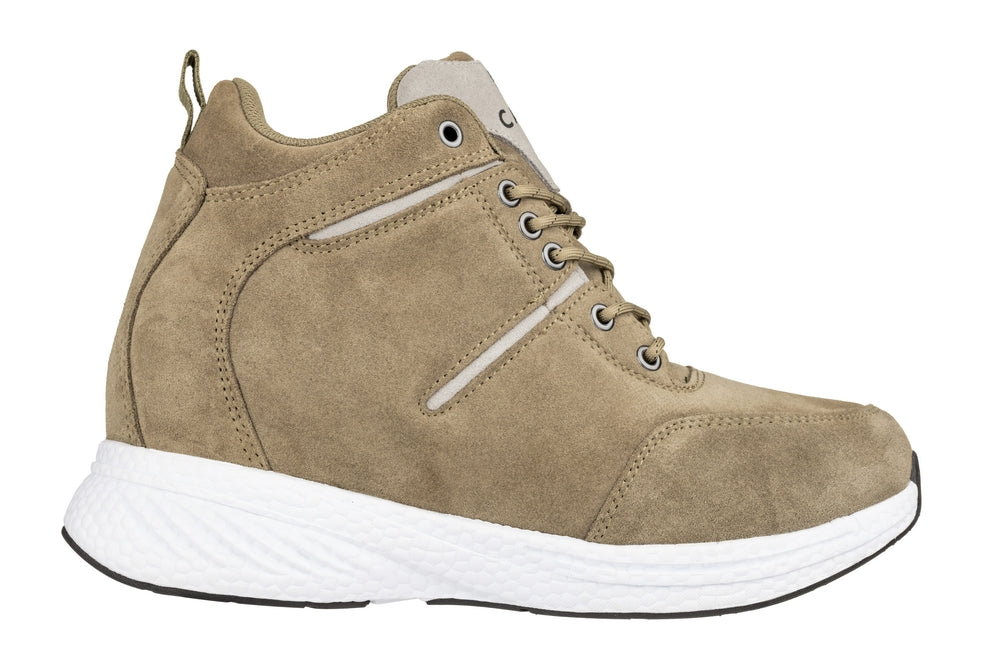 CALTO - S22819 - 3.6 Inches Taller (Khaki/Grey) - High - Top Sneakers - WonderingCloth