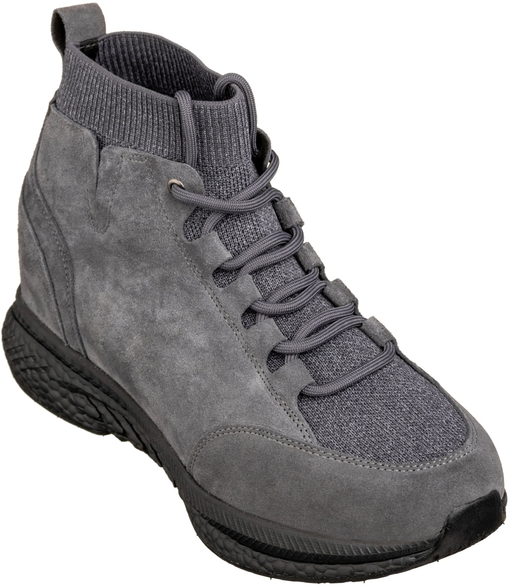CALTO - S23202 - 3 Inches Taller (Grey) - Sneakers - WonderingCloth