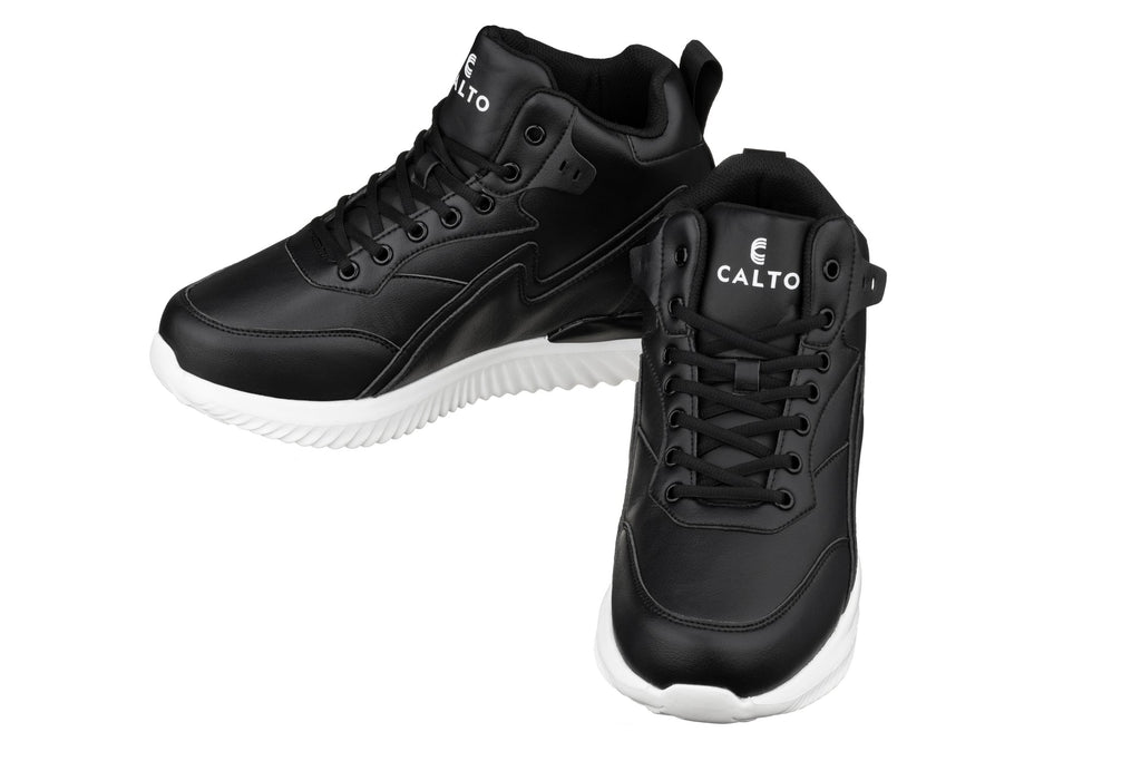 CALTO - S3060 - 4 Inches Taller (Black) - Lightweight Sneakers - WonderingCloth