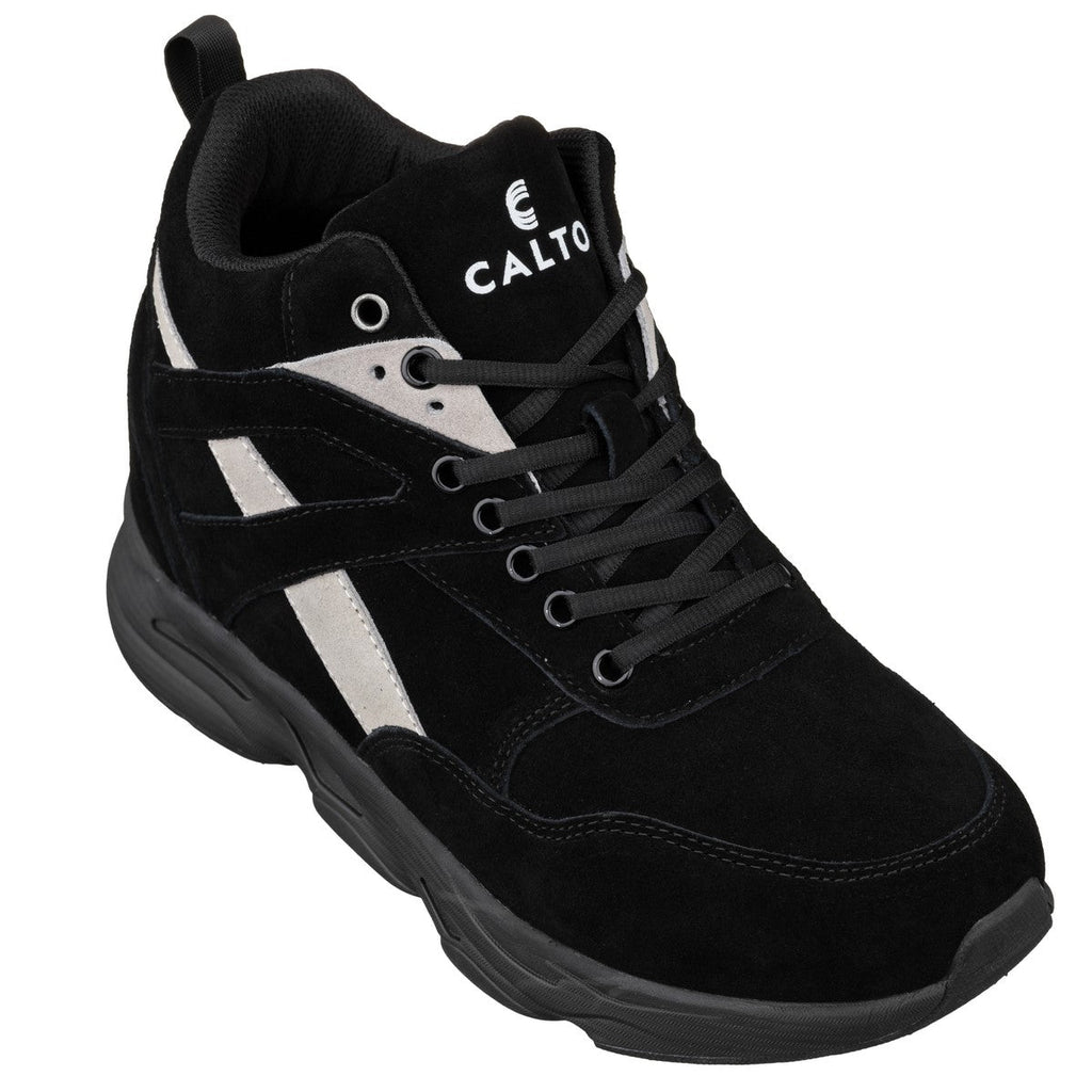 CALTO - S33594 - 4 Inches Taller (Black/Grey) - Sneakers - WonderingCloth