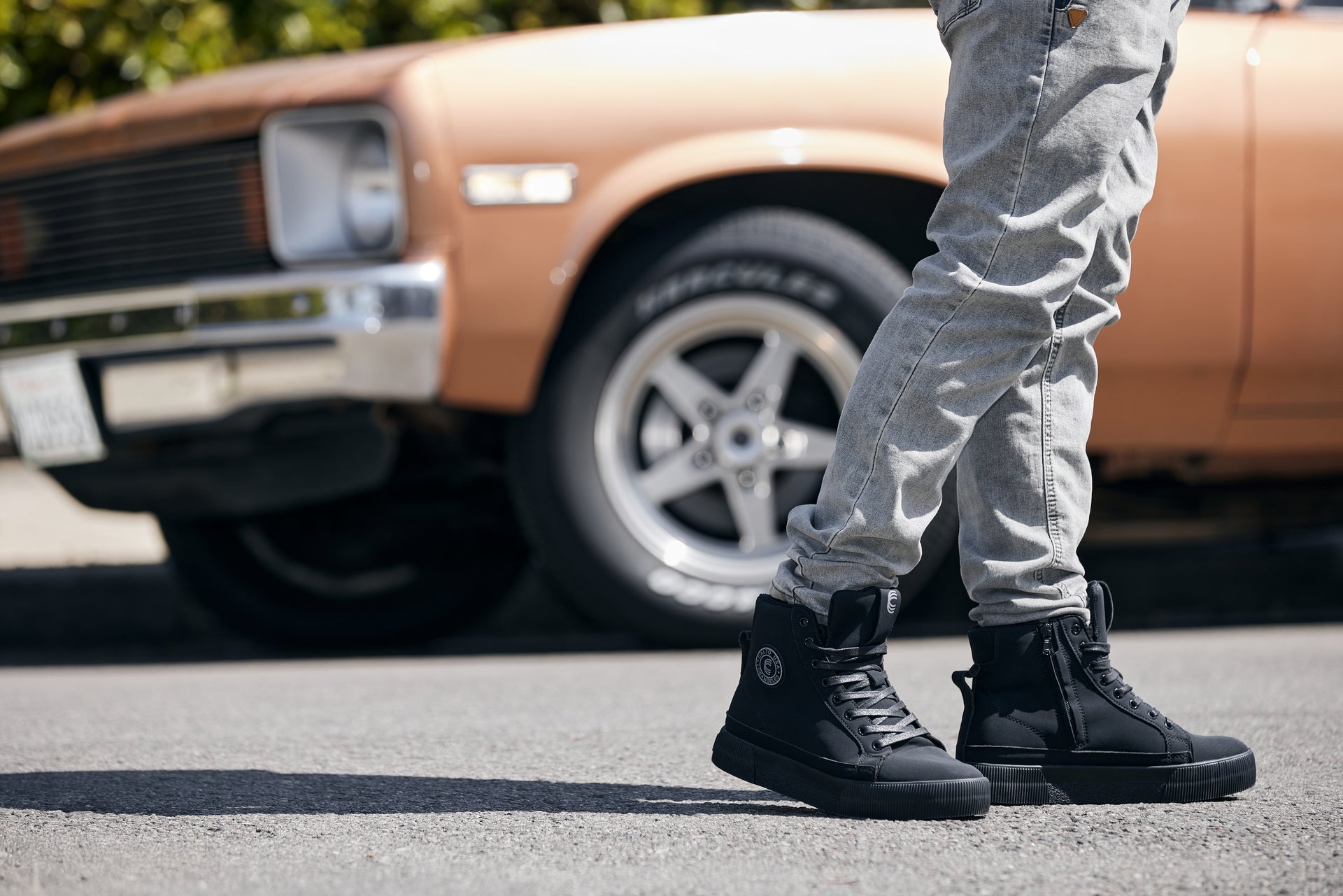 CALTO - S3421 - 2.4 Inches Taller (Black) - Cap Toe High Top Zip-Up Sneaker Boots - WonderingCloth