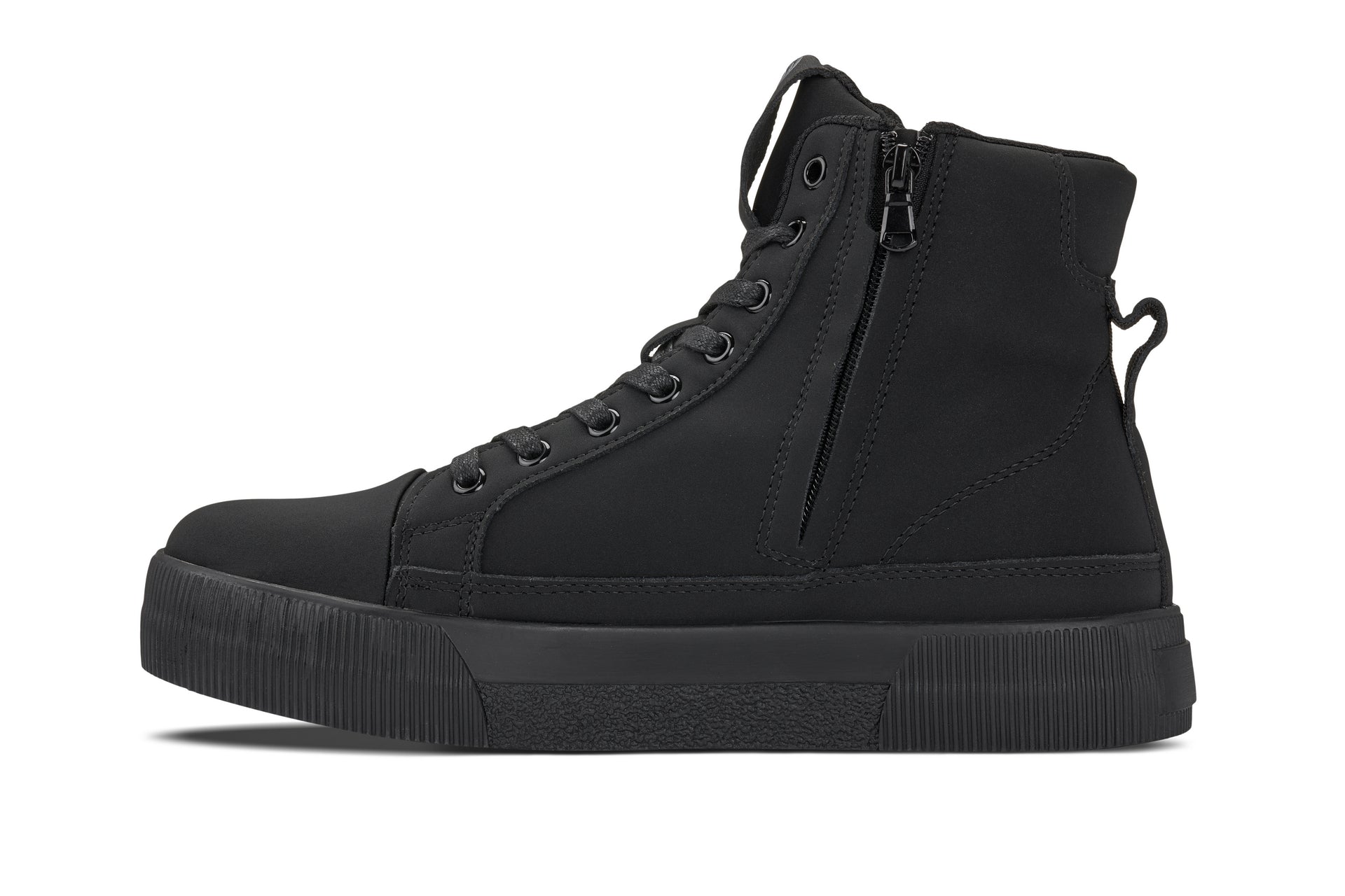CALTO - S3421 - 2.4 Inches Taller (Black) - Cap Toe High Top Zip-Up Sneaker Boots - WonderingCloth