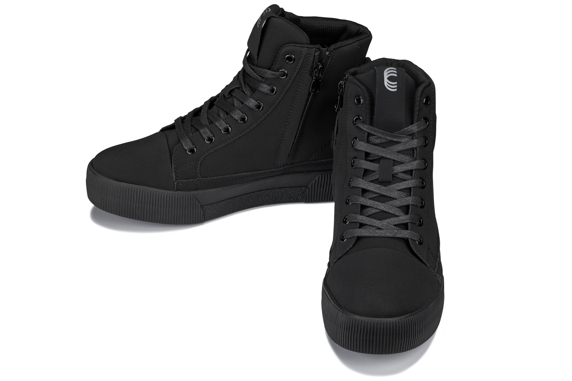 CALTO - S3421 - 2.4 Inches Taller (Black) - Cap Toe High Top Zip-Up Sneaker Boots - WonderingCloth