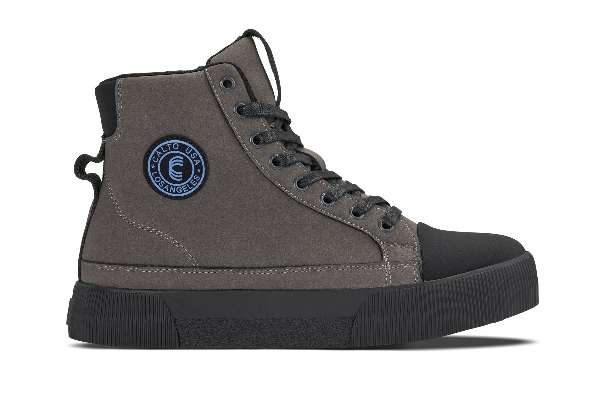 CALTO - S3423 - 2.4 Inches Taller (Grey) - Cap Toe High Top Zip-Up Sneaker Boots - WonderingCloth