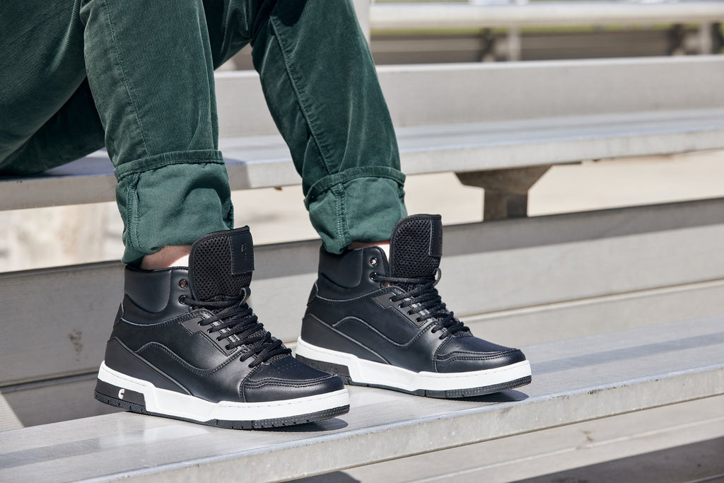 CALTO - S4750 - 3 Inches Taller (Black) - High Top Sneakers - WonderingCloth