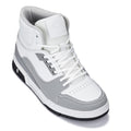 CALTO - S4751 - 3 Inches Taller (White/Grey) - High Top Sneakers - WonderingCloth