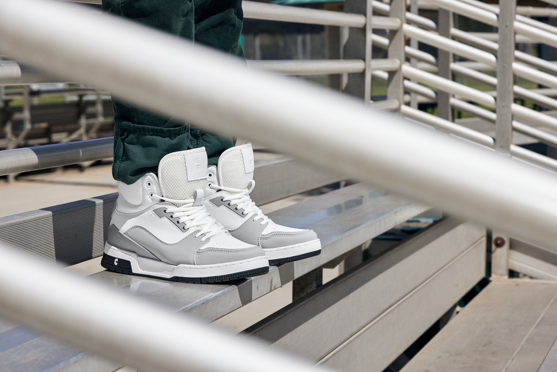 CALTO - S4751 - 3 Inches Taller (White/Grey) - High Top Sneakers - WonderingCloth