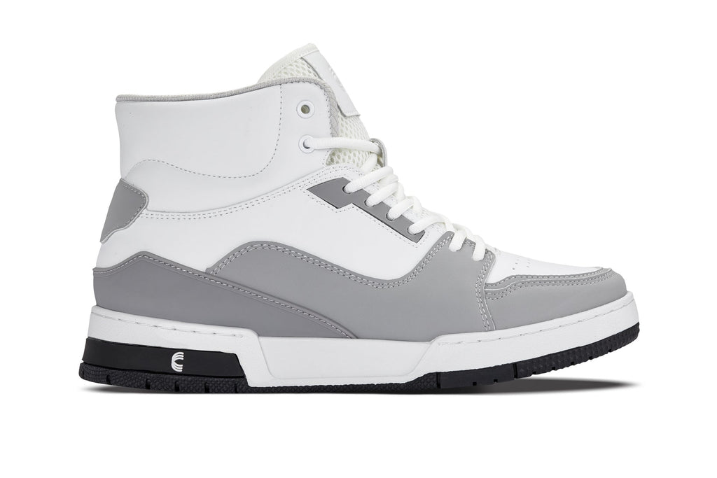CALTO - S4751 - 3 Inches Taller (White/Grey) - High Top Sneakers - WonderingCloth