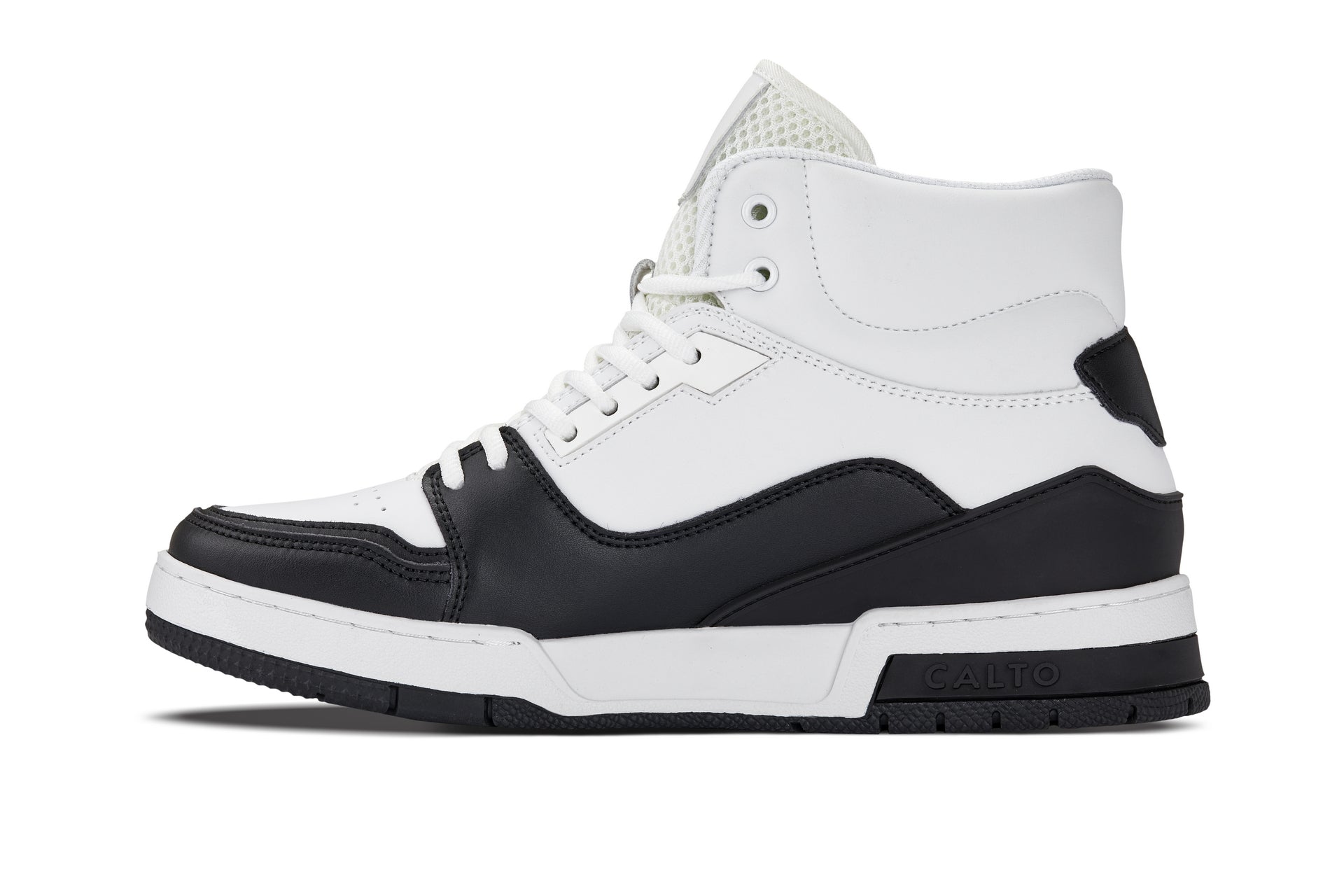CALTO - S4752 - 3 Inches Taller (White/Black) - High Top Sneakers - WonderingCloth