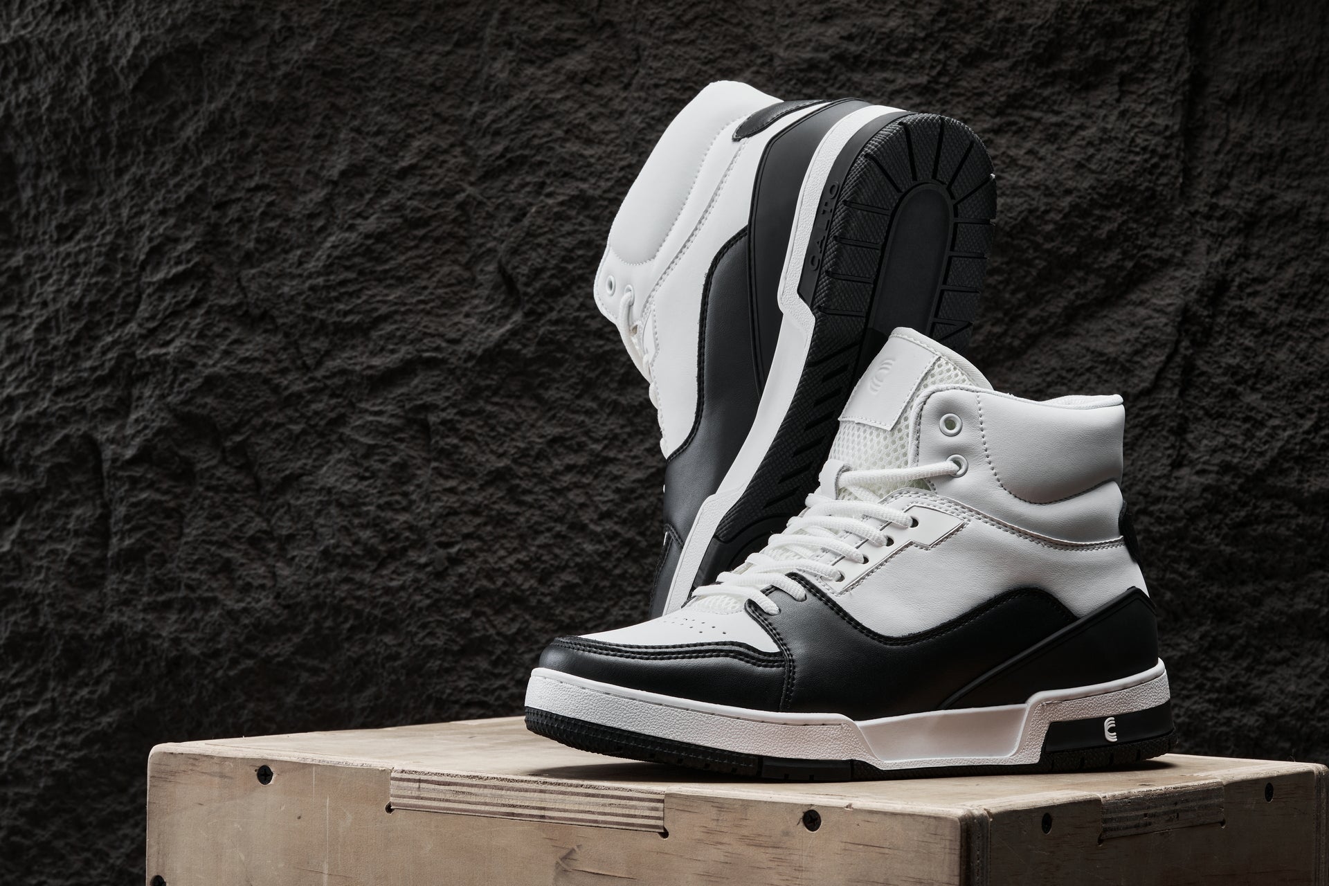 CALTO - S4752 - 3 Inches Taller (White/Black) - High Top Sneakers - WonderingCloth