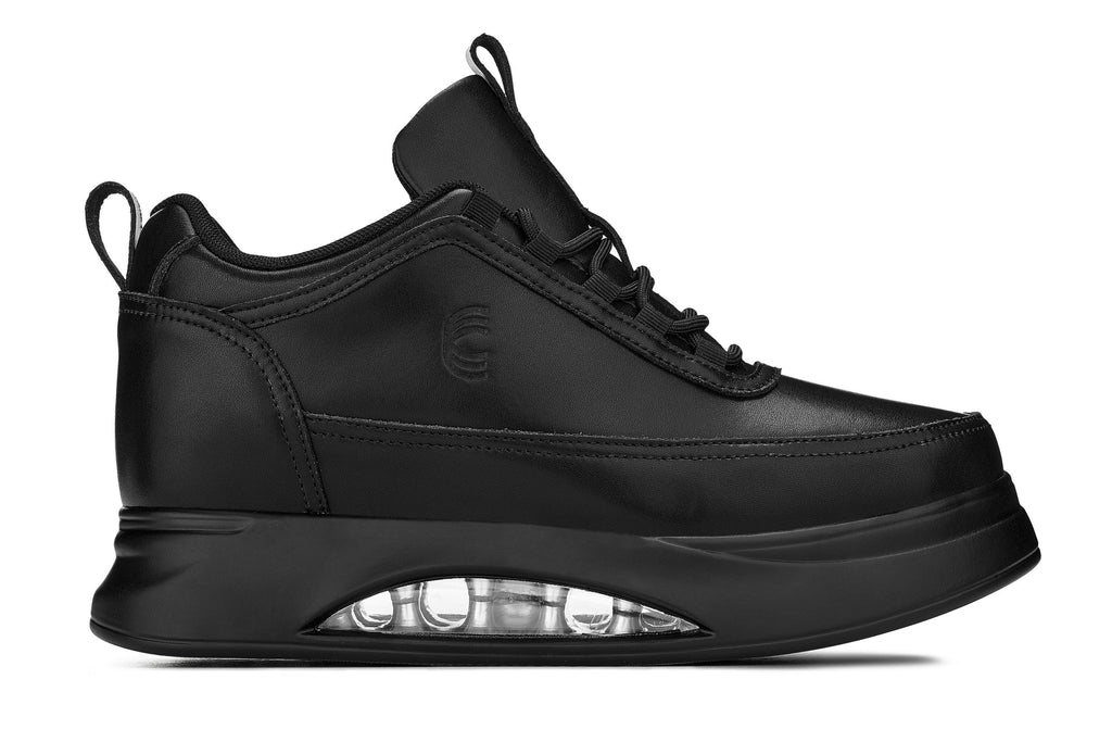 CALTO - S4925 - 3.2 Inches Taller (Onyx/Black Sole) - Chunky Elevated Platform Sneakers - WonderingCloth
