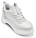 CALTO - S4926 - 3.2 Inches Taller (Bone/White Sole) - Chunky Elevated Platform Sneakers - WonderingCloth