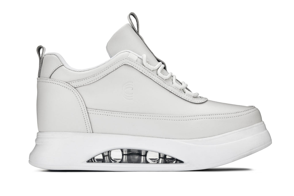 CALTO - S4926 - 3.2 Inches Taller (Bone/White Sole) - Chunky Elevated Platform Sneakers - WonderingCloth