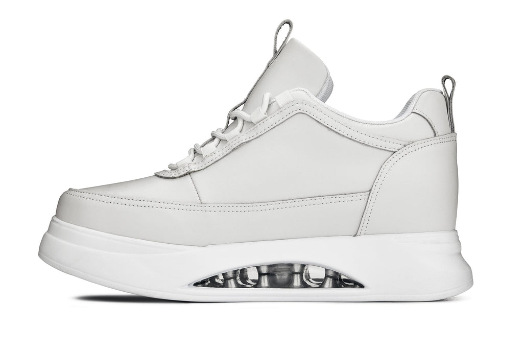 CALTO - S4926 - 3.2 Inches Taller (Bone/White Sole) - Chunky Elevated Platform Sneakers - WonderingCloth