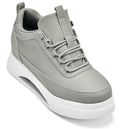 CALTO - S4927 - 3.2 Inches Taller (Dove Grey/White Sole) - Chunky Elevated Platform Sneakers - WonderingCloth