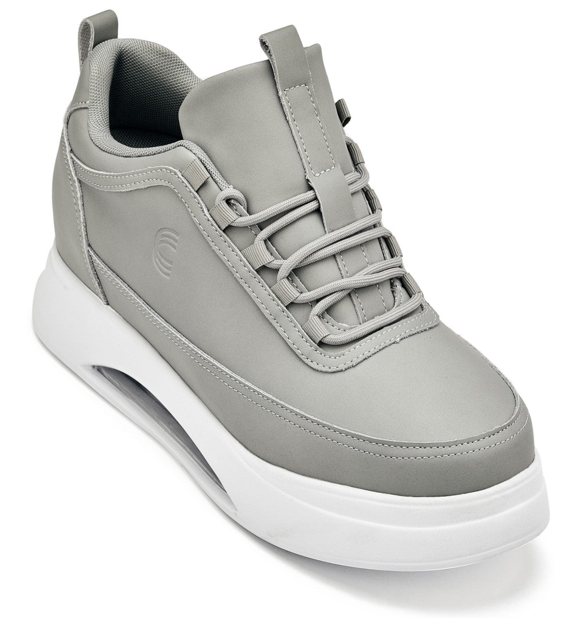 CALTO - S4927 - 3.2 Inches Taller (Dove Grey/White Sole) - Chunky Elevated Platform Sneakers - WonderingCloth