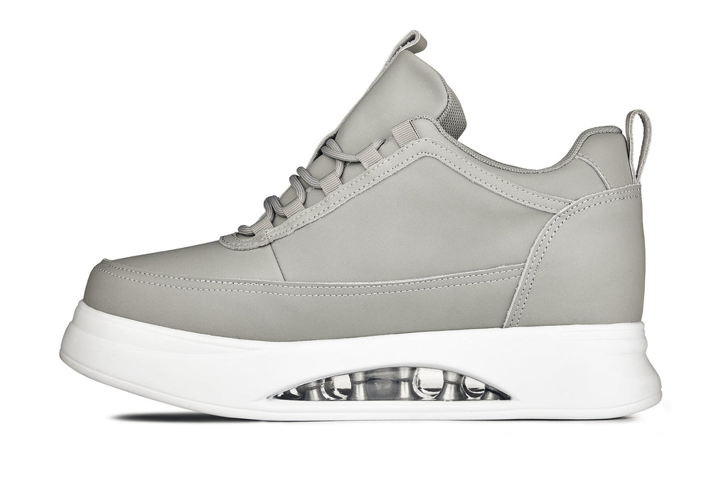 CALTO - S4927 - 3.2 Inches Taller (Dove Grey/White Sole) - Chunky Elevated Platform Sneakers - WonderingCloth
