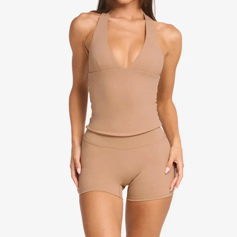Woman Top Gym Impact Halter Top - WonderingCloth