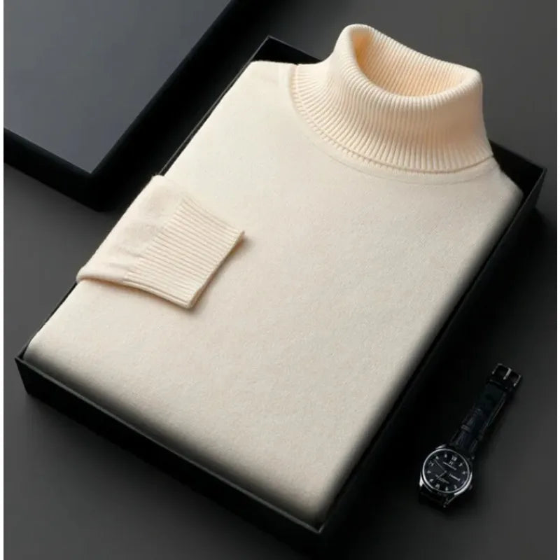 Luxurious Comfort Men's Knitted Turtleneck - WonderingCloth