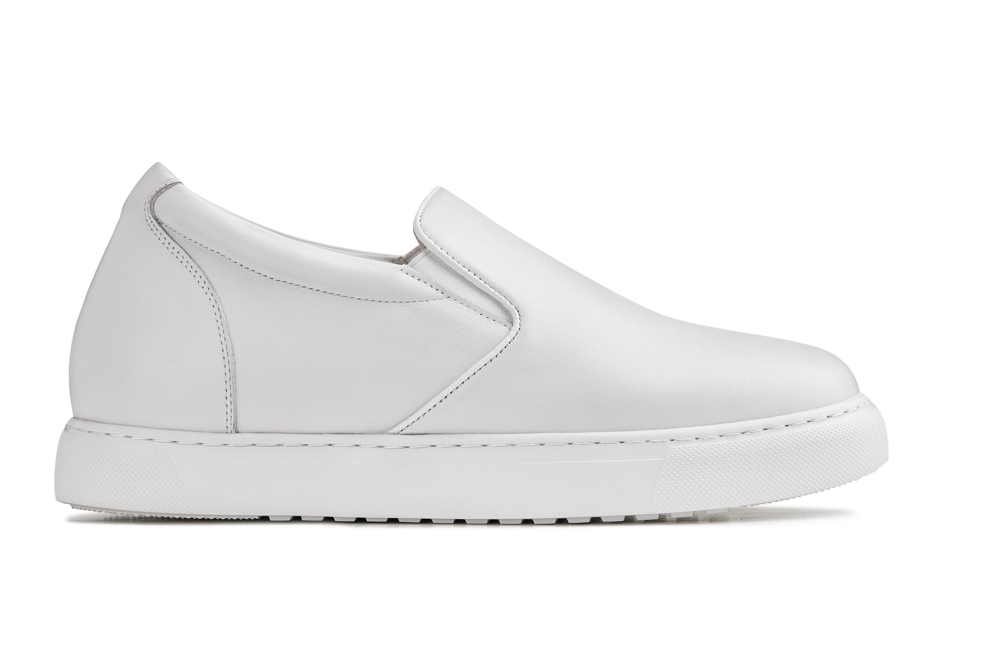 CALTO - T1022 - 2.6 Inches Taller (White) - Lightweight Nappa Leather Loafer - WonderingCloth