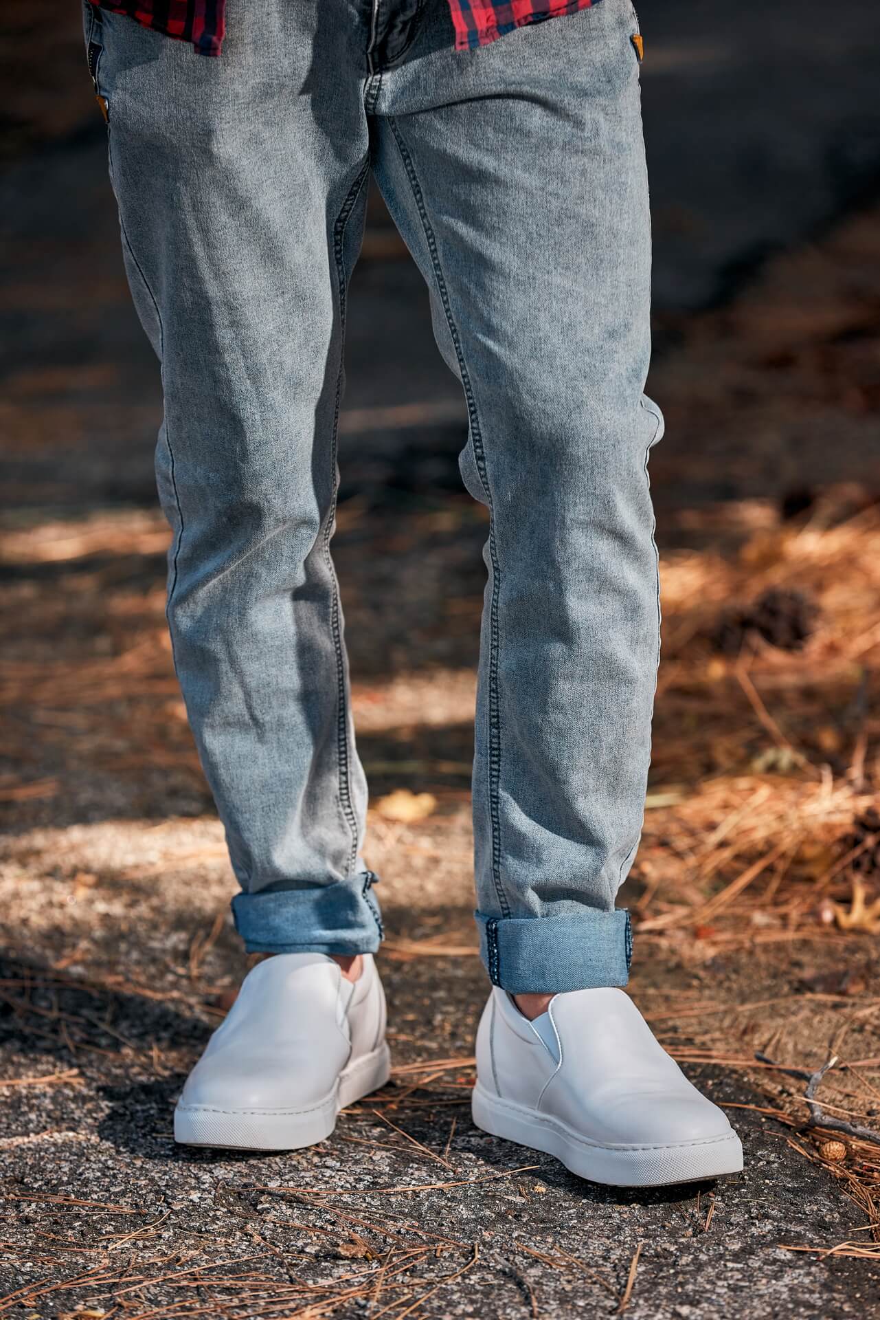 CALTO - T1022 - 2.6 Inches Taller (White) - Lightweight Nappa Leather Loafer - WonderingCloth